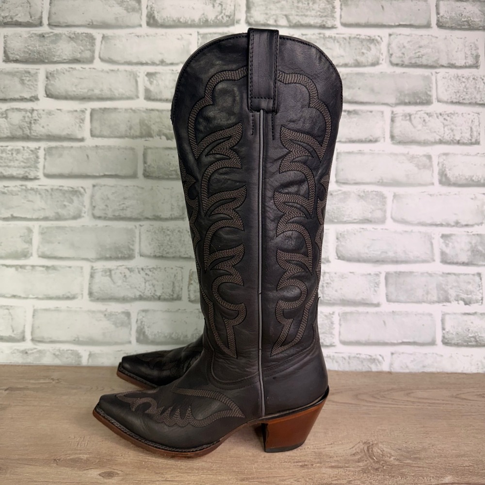 Shyanne High Desert Snip Toe Cowboy Boot Embroidered Black Womens 6.5 - Picture 2 of 8